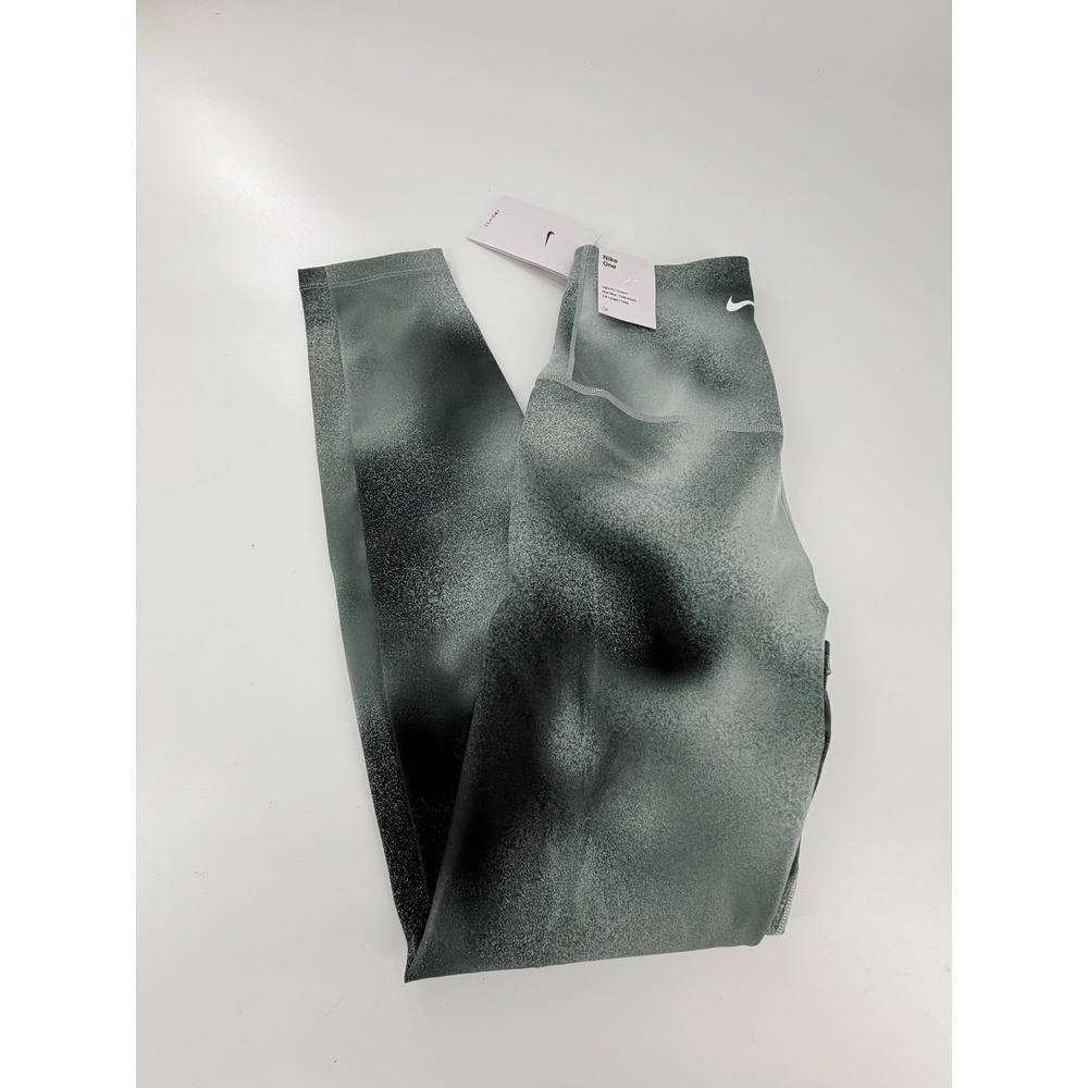 Nike One High Rise Printed Legging Dri-Fit FQ6260-010 Black Grey Size XS NWT